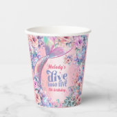 Dive into Five Flower Glitter Mermaid Tail Pappbecher (Vorderseite)