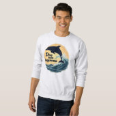 Dive Into Happiness Dolphin Quote Positive Ocean Sweatshirt (Vorne ganz)