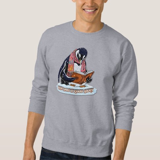 Dive Into Stories Cute Penguin Winter Sweatshirt (Vorderseite)