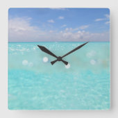 Dive into the Caribbean Sea Bliss 1 Quadratische Wanduhr (Vorderseite)