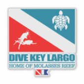 Dive Key Largo (sq) Aufkleber (Vorderseite)
