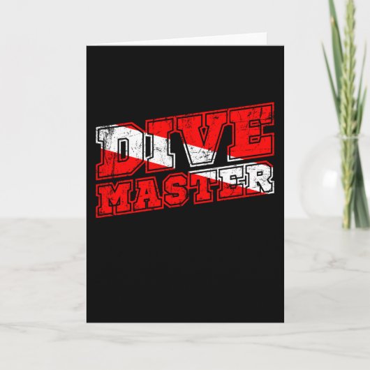 Dive Master Dive Instructor Diver Down Flag Scuba Karte (Vorderseite)