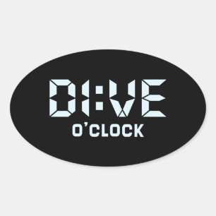 Dive O'Clock Ovaler Aufkleber