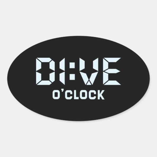 Dive O'Clock Ovaler Aufkleber (Vorderseite)