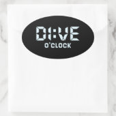 Dive O'Clock Ovaler Aufkleber (Tasche)