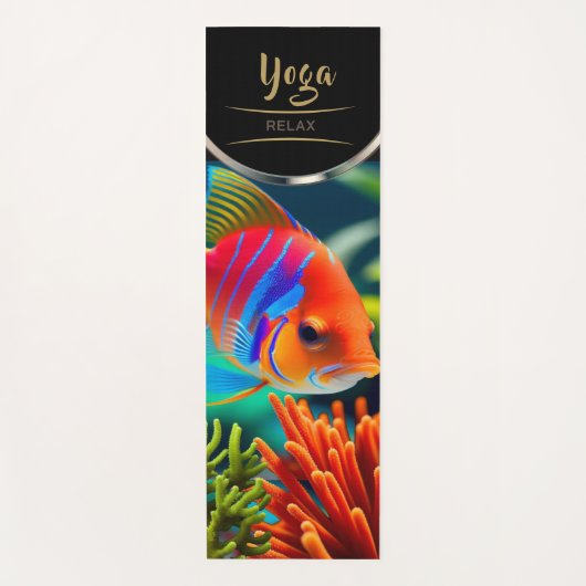 Dive Orange Coral - Yoga Mat Yogamatte (Vorderseite)