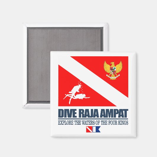 Dive Raja Ampat (sq) Magnet (Vorderseite/Rückseite)