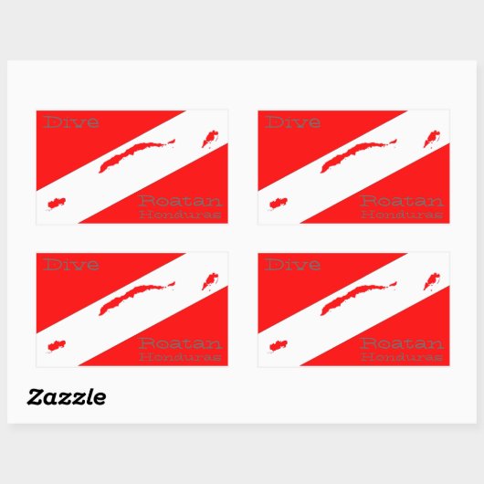 Dive Roatan Rechteckiger Aufkleber (Blatt)