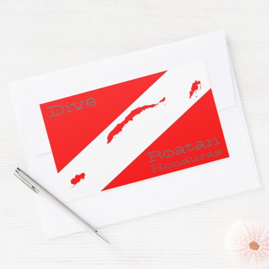 Dive Roatan Rechteckiger Aufkleber (Umschlag)