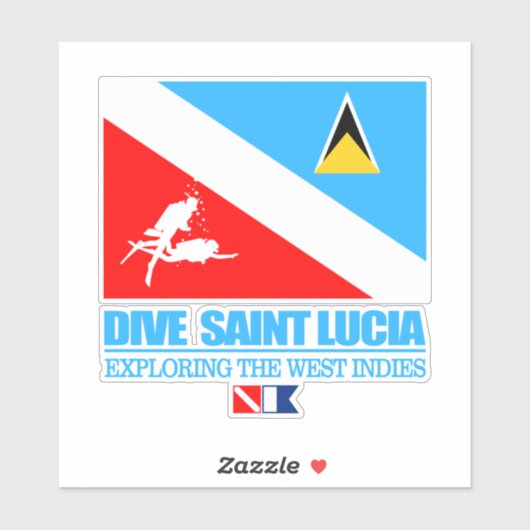 Dive Saint Lucia (sq) Aufkleber (Blatt)