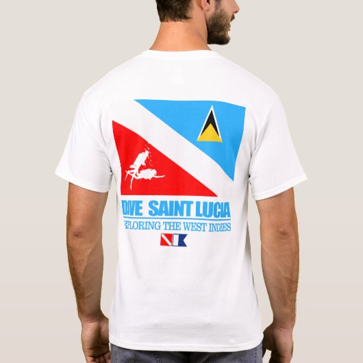 Dive Saint Lucia (sq) T-Shirt (Rückseite)