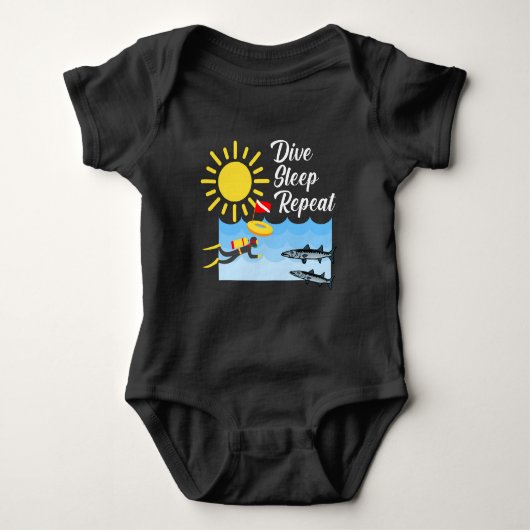 Dive Sleep Repetierdesign - Baby Jersey Bodysuit Strampler (Vorderseite)