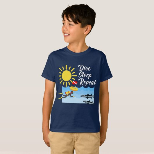 Dive Sleep Repetierdesign - Kids' Basic T - Shirt (Vorne ganz)
