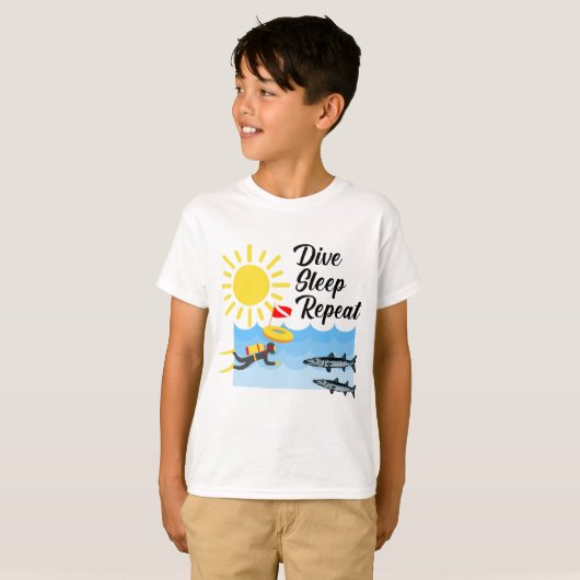 Dive Sleep Repetierdesign - Kids' Basic T - Shirt (Vorne ganz)