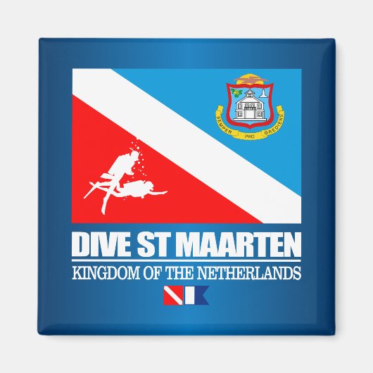 Dive St Maarten (sq) Magnet (Vorne)