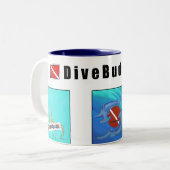 DiveBuddy.com-Kaffee-Tasse Zweifarbige Tasse (Vorderseite Links)