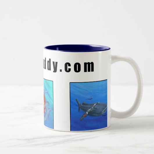 DiveBuddy.com-Kaffee-Tasse Zweifarbige Tasse (Rechts)