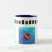 DiveBuddy.com-Kaffee-Tasse Zweifarbige Tasse (Mittel)