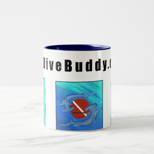 DiveBuddy.com-Kaffee-Tasse Zweifarbige Tasse (Mittel)