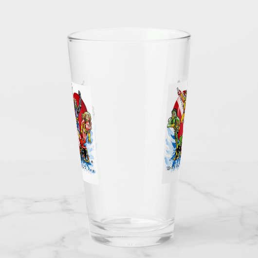 Divehart Superheroes Pint-Glas Glas (Rechts)