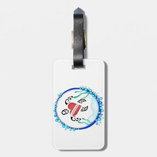 Divehart Turtle-Gepäckmarke Gepäckanhänger (Rückseite vertikal)