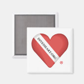Diveheart Heart Kühlschrank Magnet (Vorderseite/Rückseite)