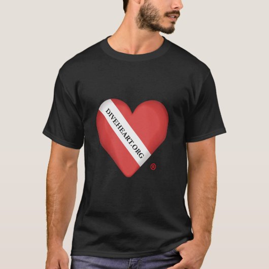 Diveheart Heart Men's T - Shirt (Vorderseite)