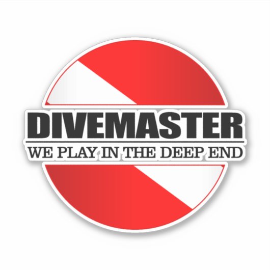 Divemaster (rd) aufkleber (Vorderseite)