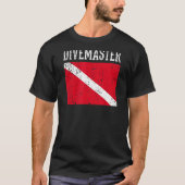 Divemaster Scuba Diving Instructor Dive Flag Stil T-Shirt (Vorderseite)