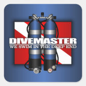 Divemaster (Scuba Tanks) Quadratischer Aufkleber (Vorderseite)