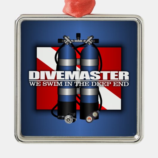 Divemaster (Scuba Tanks) Silbernes Ornament (Vorne)