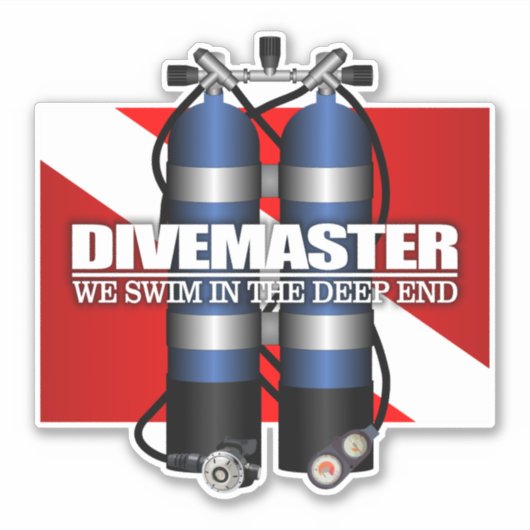 Divemaster (sq) aufkleber (Vorderseite)