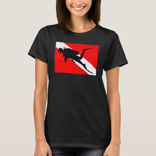 Diver Down Flag Scuba Diver T-Shirt (Vorderseite)