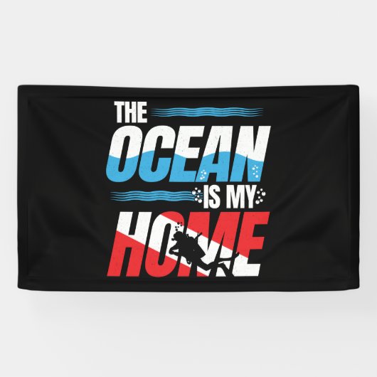 Diver Down Flag Scuba Diving Banner (Horizontal)