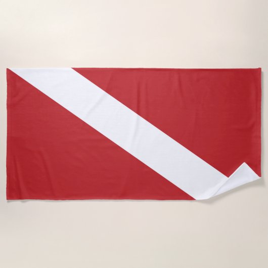 Diver Down Flag Strandtuch (Vorderseite)
