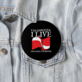 Diver Down - Scuba Diving Quotes - Scuba Diver Button (Beispiel)
