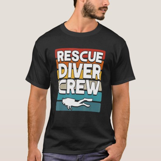 Diver Flag Rescue Diver Crew Scuba T-Shirt (Vorderseite)