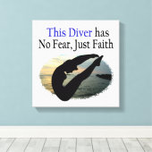 DIVER HAT KEINE ANGST, NUR GLAUBEN LEINWANDDRUCK (Insitu (Holzboden))