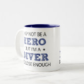 Diver Hero Spaß Novelty Zweifarbige Tasse (Vorderseite Links)