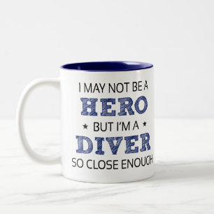 Diver Hero Spaß Novelty Zweifarbige Tasse