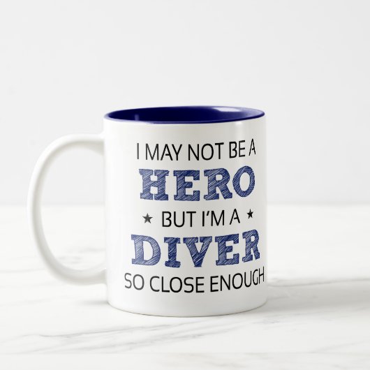 Diver Hero Spaß Novelty Zweifarbige Tasse (Links)