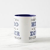 Diver Hero Spaß Novelty Zweifarbige Tasse (Mittel)