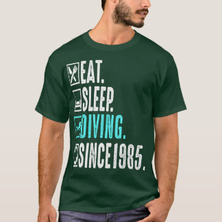 Diver isst Sleep Diving Wiederholung seit 1985 Ges T-Shirt