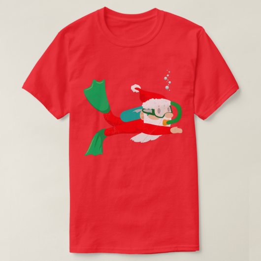 Diver Santa Claus Scuba Diving Weihnachtsgeschenk T-Shirt (Design vorne)