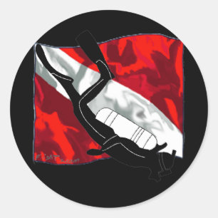 DiverDown-Sammlung Runder Aufkleber