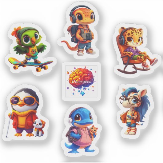 Divergee-Zeichen-Aufkleber Blatt 3 Aufkleber (Vorderseite)