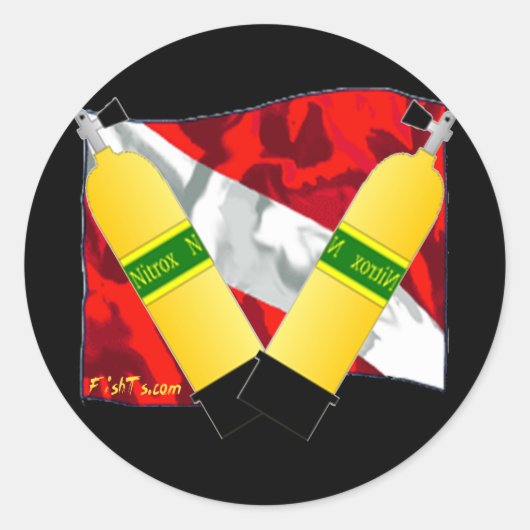 Divers Den-Flags Runder Aufkleber (Vorderseite)