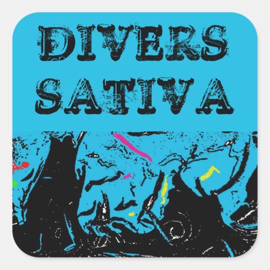 DIVERS SATIVA QUADRATISCHER AUFKLEBER (Vorderseite)