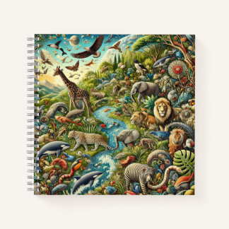 Diverse Animals & Lush Ecosystem Design Notizblock