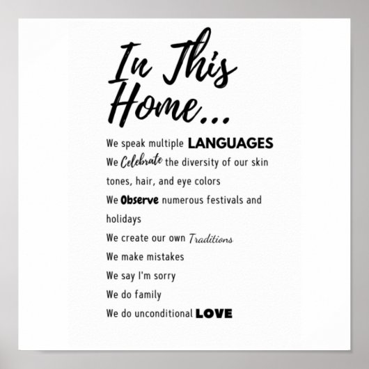 Diverse Familienprodukte Poster (Vorne)